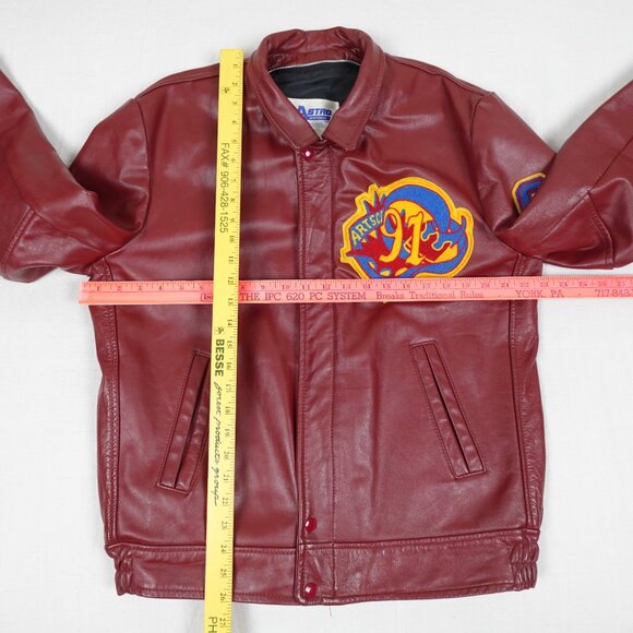 Vintage 1991 QUEEN'S UNIVERSITY Leather Varsity Jacket Men's 38 Made in Canada - Picture 13 of 13